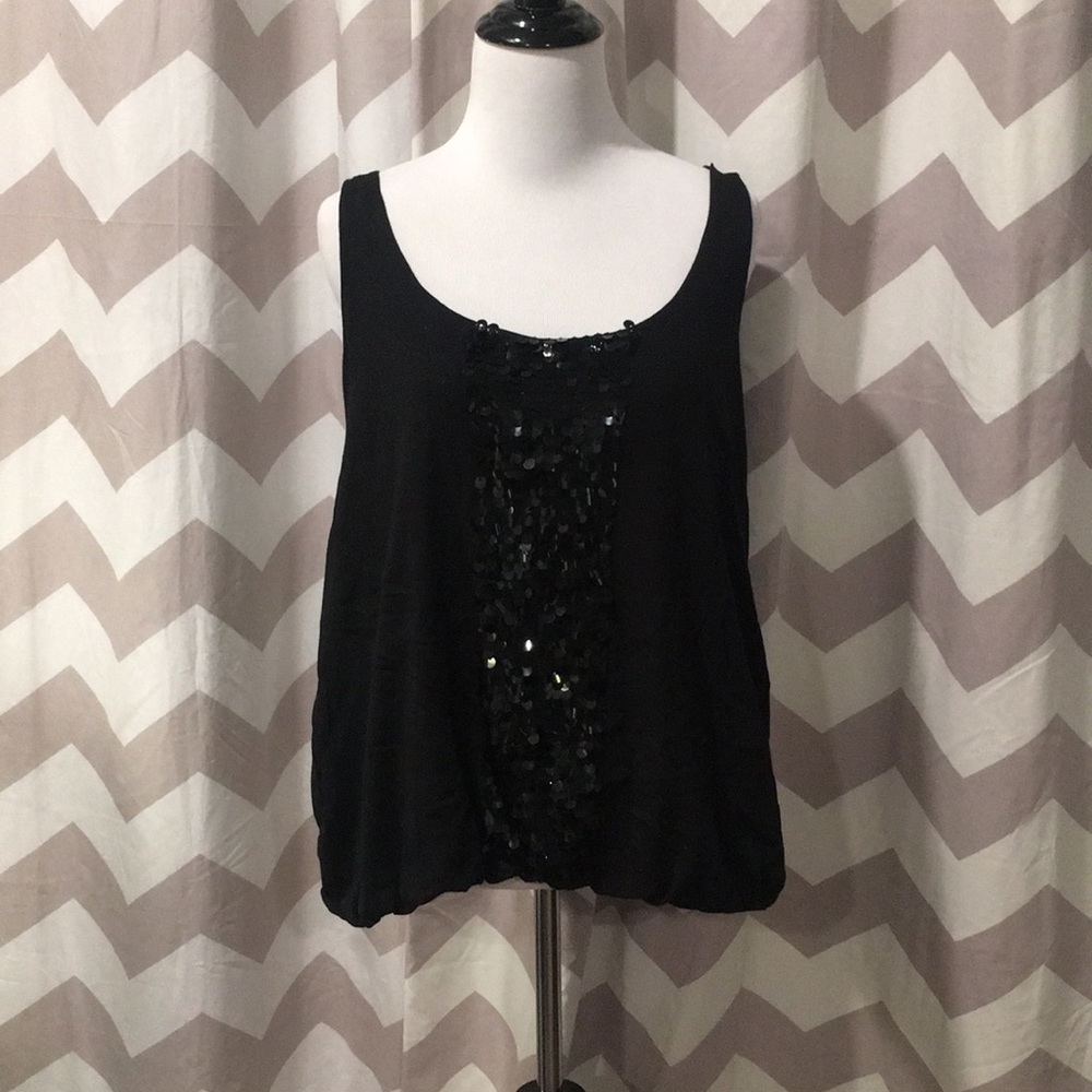 J. Crew Heirloom black sequin tank